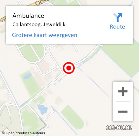 Locatie op kaart van de 112 melding: Ambulance Callantsoog, Jeweldijk op 9 januari 2021 00:56