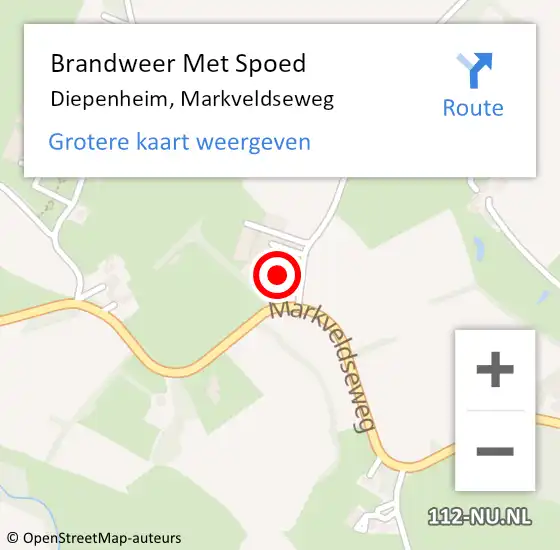 Locatie op kaart van de 112 melding: Brandweer Met Spoed Naar Diepenheim, Markveldseweg op 30 mei 2014 08:51