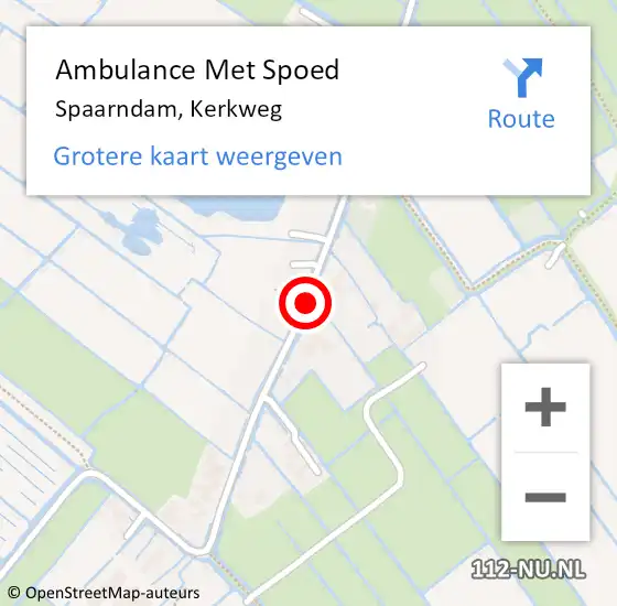 Locatie op kaart van de 112 melding: Ambulance Met Spoed Naar Spaarndam, Kerkweg op 9 januari 2021 03:51