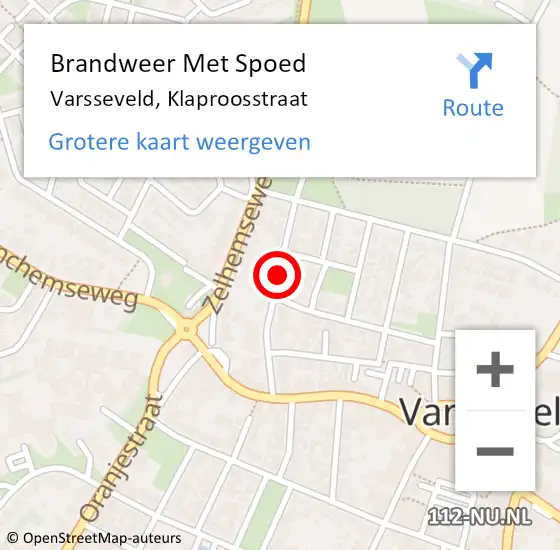 Locatie op kaart van de 112 melding: Brandweer Met Spoed Naar Varsseveld, Klaproosstraat op 9 januari 2021 05:20