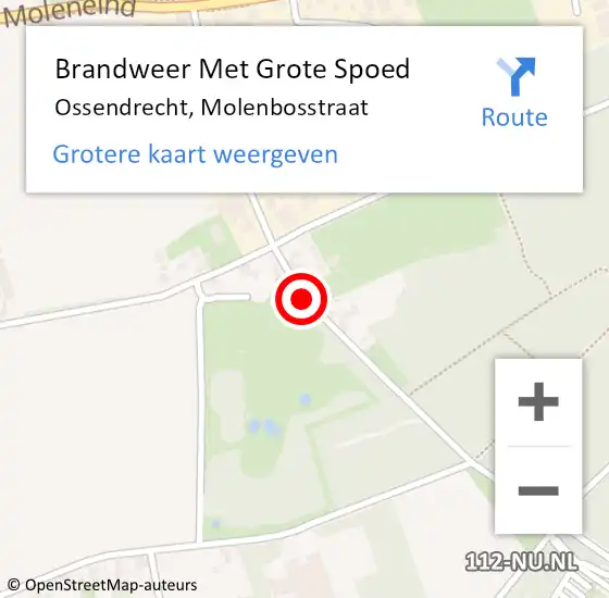 Locatie op kaart van de 112 melding: Brandweer Met Grote Spoed Naar Ossendrecht, Molenbosstraat op 9 januari 2021 05:41