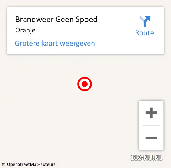 Locatie op kaart van de 112 melding: Brandweer Geen Spoed Naar Oranje op 9 januari 2021 09:26