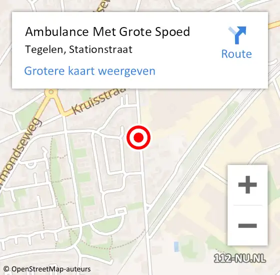 Locatie op kaart van de 112 melding: Ambulance Met Grote Spoed Naar Tegelen, Stationstraat op 9 januari 2021 10:57