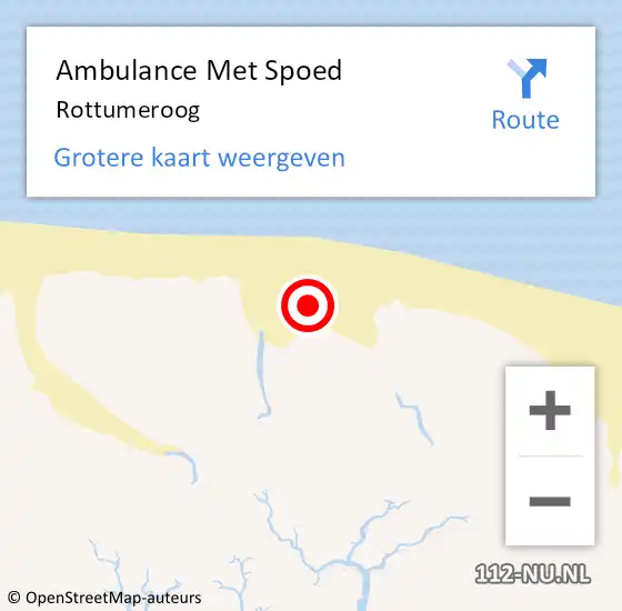Locatie op kaart van de 112 melding: Ambulance Met Spoed Naar Rottumeroog op 9 januari 2021 10:58