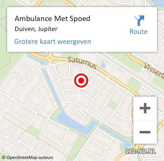 Locatie op kaart van de 112 melding: Ambulance Met Spoed Naar Duiven, Jupiter op 9 januari 2021 11:31