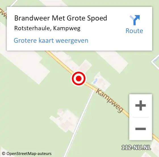 Locatie op kaart van de 112 melding: Brandweer Met Grote Spoed Naar Rotsterhaule, Kampweg op 9 januari 2021 14:08