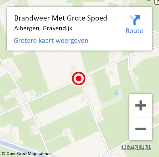 Locatie op kaart van de 112 melding: Brandweer Met Grote Spoed Naar Albergen, Gravendijk op 9 januari 2021 14:17