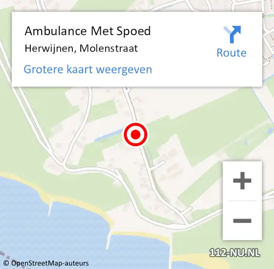 Locatie op kaart van de 112 melding: Ambulance Met Spoed Naar Herwijnen, Molenstraat op 9 januari 2021 15:46