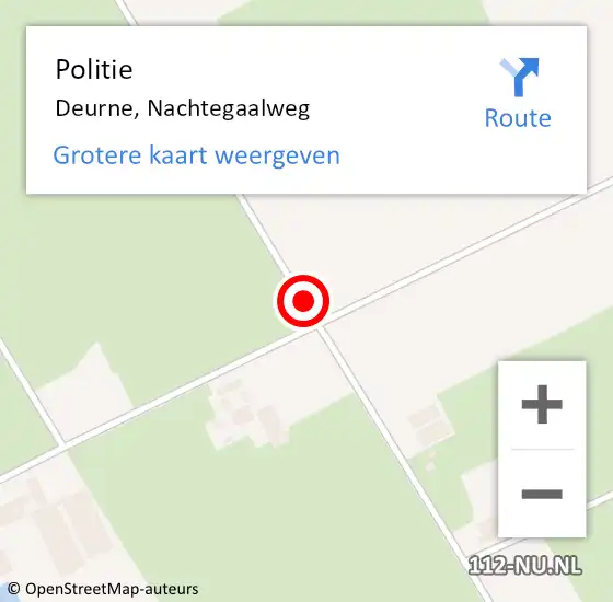 Locatie op kaart van de 112 melding: Politie Deurne, Nachtegaalweg op 9 januari 2021 17:59