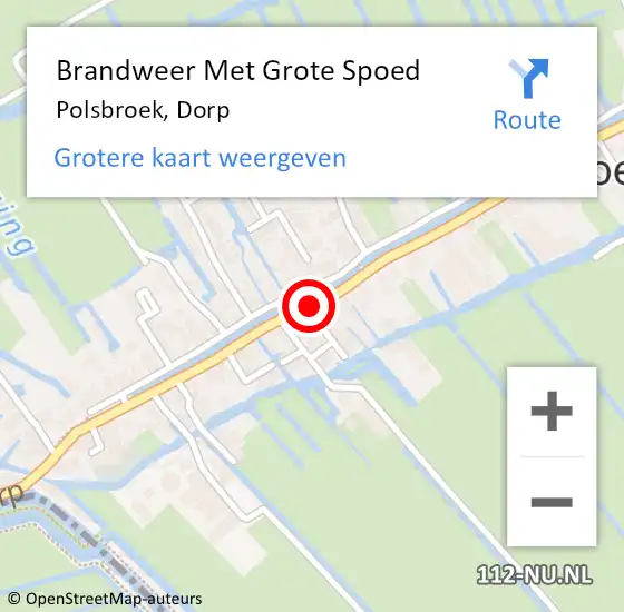 Locatie op kaart van de 112 melding: Brandweer Met Grote Spoed Naar Polsbroek, Dorp op 9 januari 2021 18:00