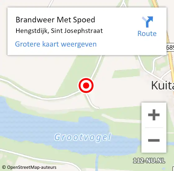 Locatie op kaart van de 112 melding: Brandweer Met Spoed Naar Hengstdijk, Sint Josephstraat op 9 januari 2021 19:34