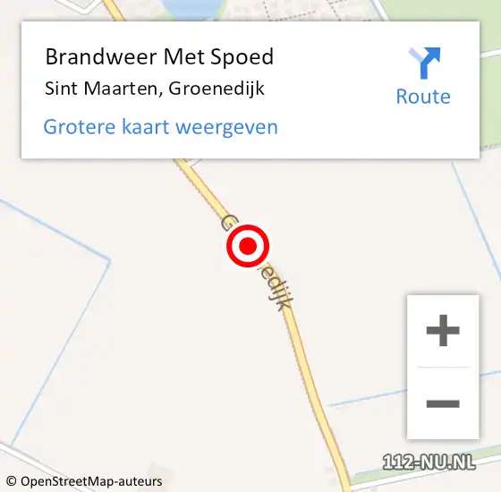 Locatie op kaart van de 112 melding: Brandweer Met Spoed Naar Sint Maarten, Groenedijk op 9 januari 2021 22:39