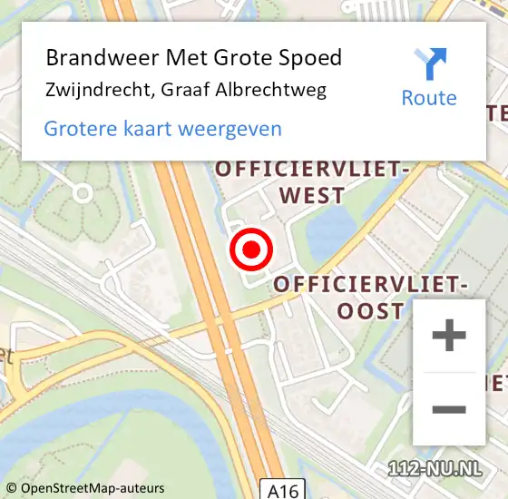 Locatie op kaart van de 112 melding: Brandweer Met Grote Spoed Naar Zwijndrecht, Graaf Albrechtweg op 10 januari 2021 01:29