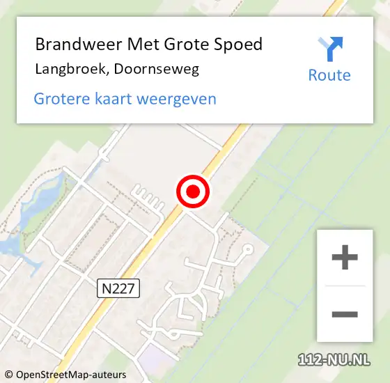 Locatie op kaart van de 112 melding: Brandweer Met Grote Spoed Naar Langbroek, Doornseweg op 10 januari 2021 01:44