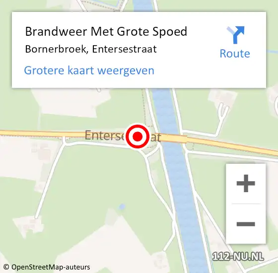 Locatie op kaart van de 112 melding: Brandweer Met Grote Spoed Naar Bornerbroek, Entersestraat op 10 januari 2021 03:25