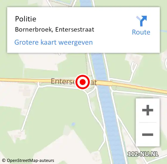Locatie op kaart van de 112 melding: Politie Bornerbroek, Entersestraat op 10 januari 2021 04:35