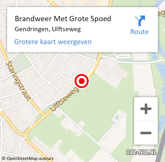 Locatie op kaart van de 112 melding: Brandweer Met Grote Spoed Naar Gendringen, Ulftseweg op 10 januari 2021 10:59