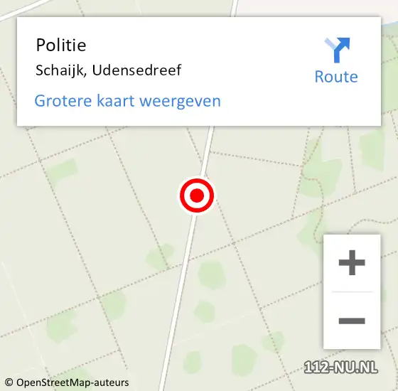 Locatie op kaart van de 112 melding: Politie Schaijk, Udensedreef op 10 januari 2021 12:21