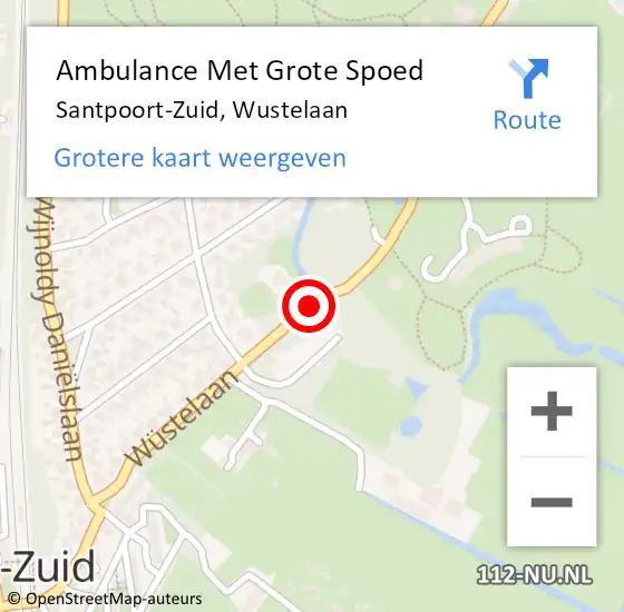 Locatie op kaart van de 112 melding: Ambulance Met Grote Spoed Naar Santpoort-Zuid, Wustelaan op 10 januari 2021 13:04