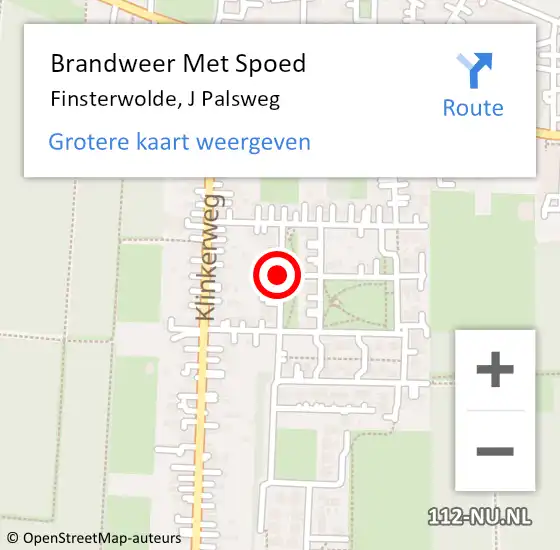 Locatie op kaart van de 112 melding: Brandweer Met Spoed Naar Finsterwolde, J Palsweg op 30 mei 2014 11:15