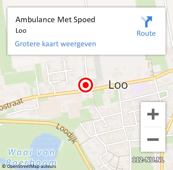 Locatie op kaart van de 112 melding: Ambulance Met Spoed Naar Loo Gld op 10 januari 2021 14:15