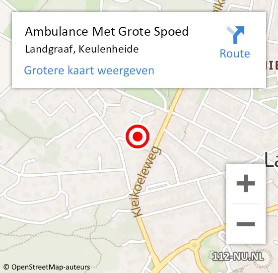 Locatie op kaart van de 112 melding: Ambulance Met Grote Spoed Naar Landgraaf, Keulenheide op 30 mei 2014 11:19