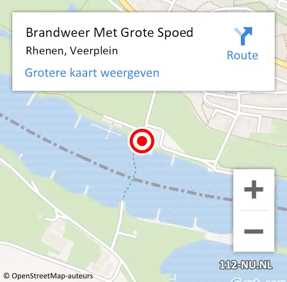 Locatie op kaart van de 112 melding: Brandweer Met Grote Spoed Naar Rhenen, Veerplein op 10 januari 2021 17:20