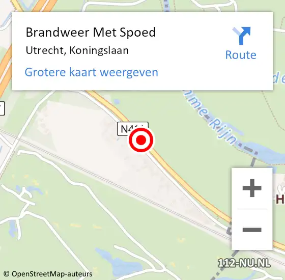 Locatie op kaart van de 112 melding: Brandweer Met Spoed Naar Utrecht, Koningslaan op 10 januari 2021 18:17