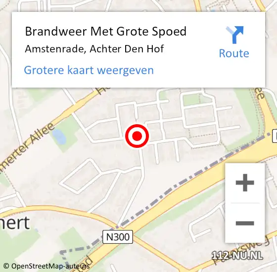 Locatie op kaart van de 112 melding: Brandweer Met Grote Spoed Naar Amstenrade, Achter Den Hof op 11 januari 2021 00:35