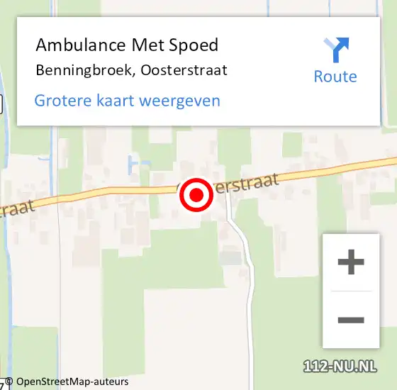 Locatie op kaart van de 112 melding: Ambulance Met Spoed Naar Benningbroek, Oosterstraat op 30 mei 2014 11:52