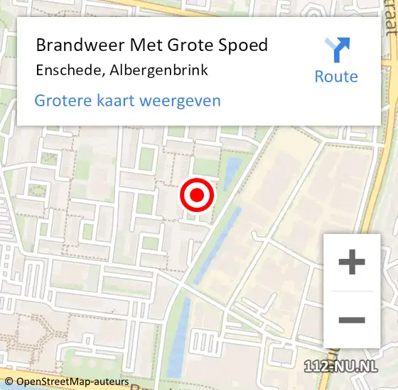 Locatie op kaart van de 112 melding: Brandweer Met Grote Spoed Naar Enschede, Albergenbrink op 11 januari 2021 04:09