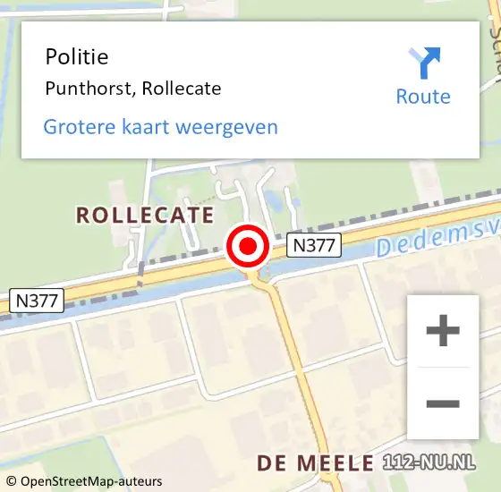 Locatie op kaart van de 112 melding: Politie Punthorst, Rollecate op 11 januari 2021 06:58