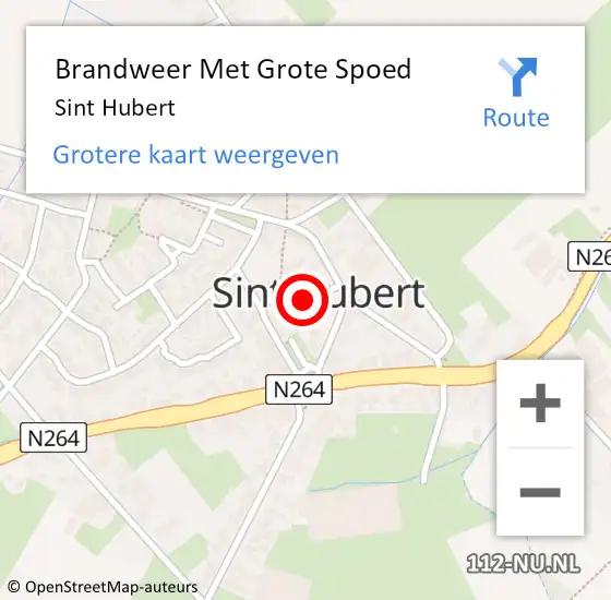 Locatie op kaart van de 112 melding: Brandweer Met Grote Spoed Naar Sint Hubert op 11 januari 2021 09:43