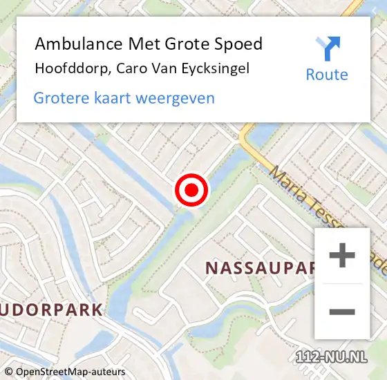 Locatie op kaart van de 112 melding: Ambulance Met Grote Spoed Naar Hoofddorp, Caro Van Eycksingel op 11 januari 2021 09:57