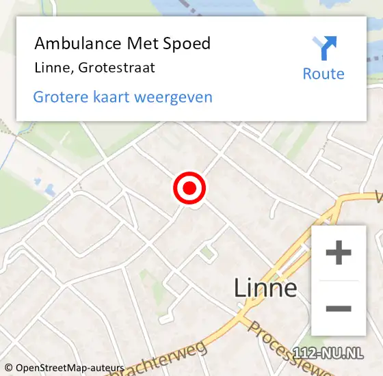 Locatie op kaart van de 112 melding: Ambulance Met Spoed Naar Linne, Grotestraat op 11 januari 2021 11:01