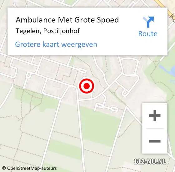 Locatie op kaart van de 112 melding: Ambulance Met Grote Spoed Naar Tegelen, Postiljonhof op 30 mei 2014 12:36