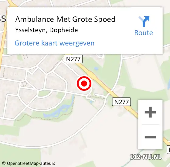 Locatie op kaart van de 112 melding: Ambulance Met Grote Spoed Naar Ysselsteyn, Dopheide op 30 mei 2014 12:39