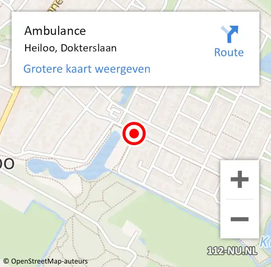 Locatie op kaart van de 112 melding: Ambulance Heiloo, Dokterslaan op 11 januari 2021 15:03