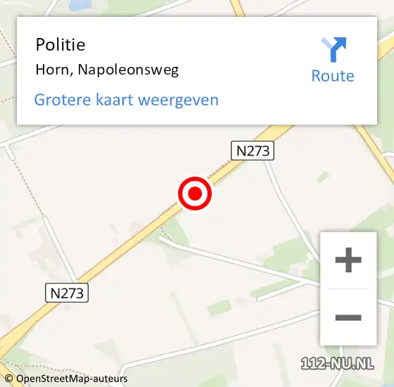 Locatie op kaart van de 112 melding: Politie Horn, Napoleonsweg op 11 januari 2021 16:24