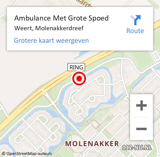 Locatie op kaart van de 112 melding: Ambulance Met Grote Spoed Naar Weert, Molenakkerdreef op 11 januari 2021 17:24