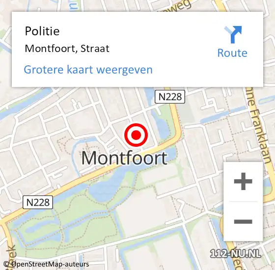 Locatie op kaart van de 112 melding: Politie Montfoort, Straat op 11 januari 2021 18:06