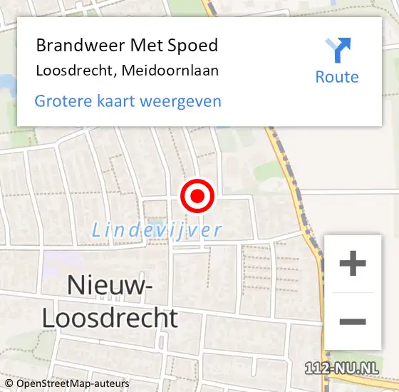 Locatie op kaart van de 112 melding: Brandweer Met Spoed Naar Loosdrecht, Meidoornlaan op 11 januari 2021 19:26