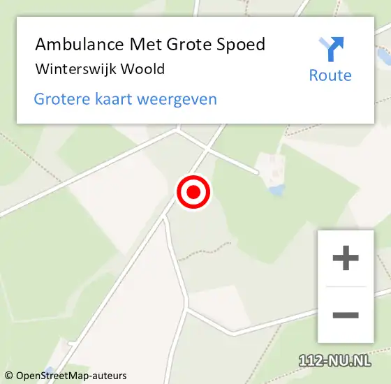 Locatie op kaart van de 112 melding: Ambulance Met Grote Spoed Naar Winterswijk Woold op 11 januari 2021 20:07