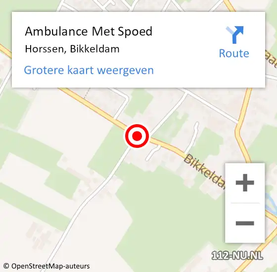 Locatie op kaart van de 112 melding: Ambulance Met Spoed Naar Horssen, Bikkeldam op 11 januari 2021 21:27