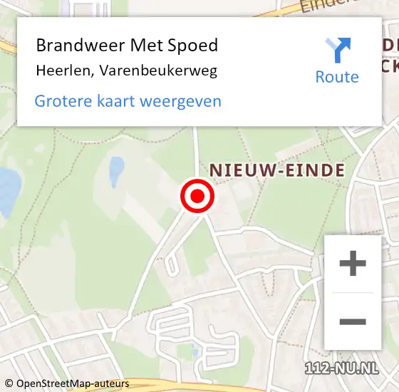 Locatie op kaart van de 112 melding: Brandweer Met Spoed Naar Heerlen, Varenbeukerweg op 11 januari 2021 21:35