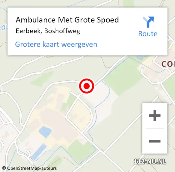Locatie op kaart van de 112 melding: Ambulance Met Grote Spoed Naar Eerbeek, Boshoffweg op 11 januari 2021 23:16