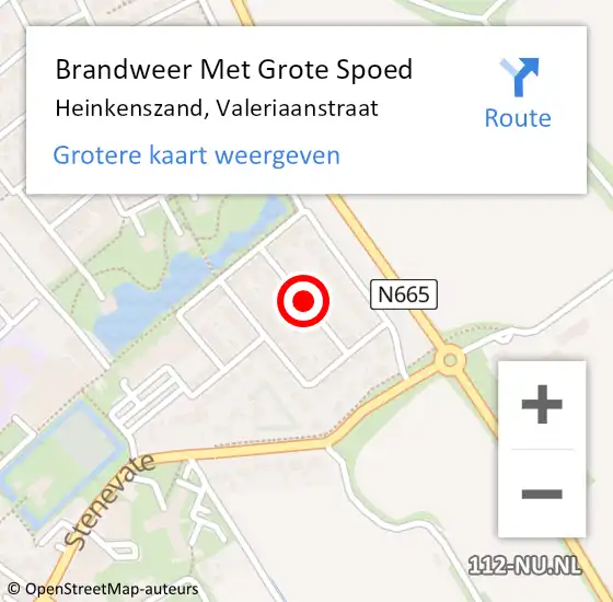 Locatie op kaart van de 112 melding: Brandweer Met Grote Spoed Naar Heinkenszand, Valeriaanstraat op 12 januari 2021 06:38