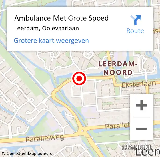 Locatie op kaart van de 112 melding: Ambulance Met Grote Spoed Naar Leerdam, Ooievaarlaan op 12 januari 2021 10:26