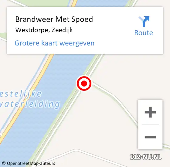 Locatie op kaart van de 112 melding: Brandweer Met Spoed Naar Westdorpe, Zeedijk op 12 januari 2021 12:59