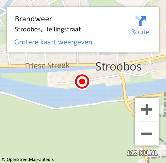 Locatie op kaart van de 112 melding: Brandweer Stroobos, Hellingstraat op 12 januari 2021 13:21